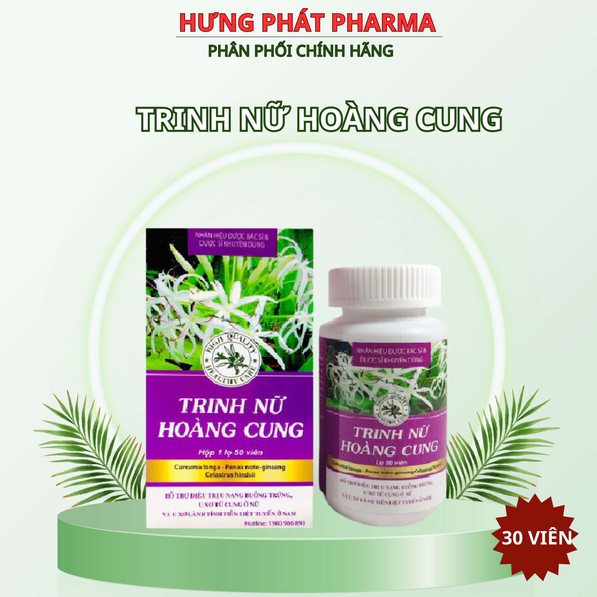 Trinh Nữ Hoàng Cung lọ 50 viên – Hỗ trợ u xơ tử cung, u nang buồng trứng, u xơ tuyến tiền liệt