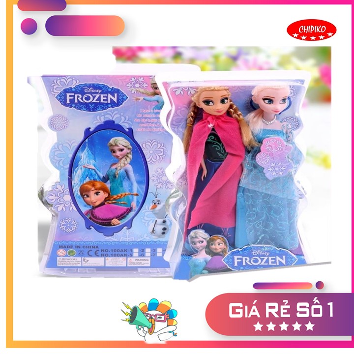 Bộ 2 búp bê Ealsa cho bé - combo 2 búp bê anna và elsa chất liệu nhựa cao cấp