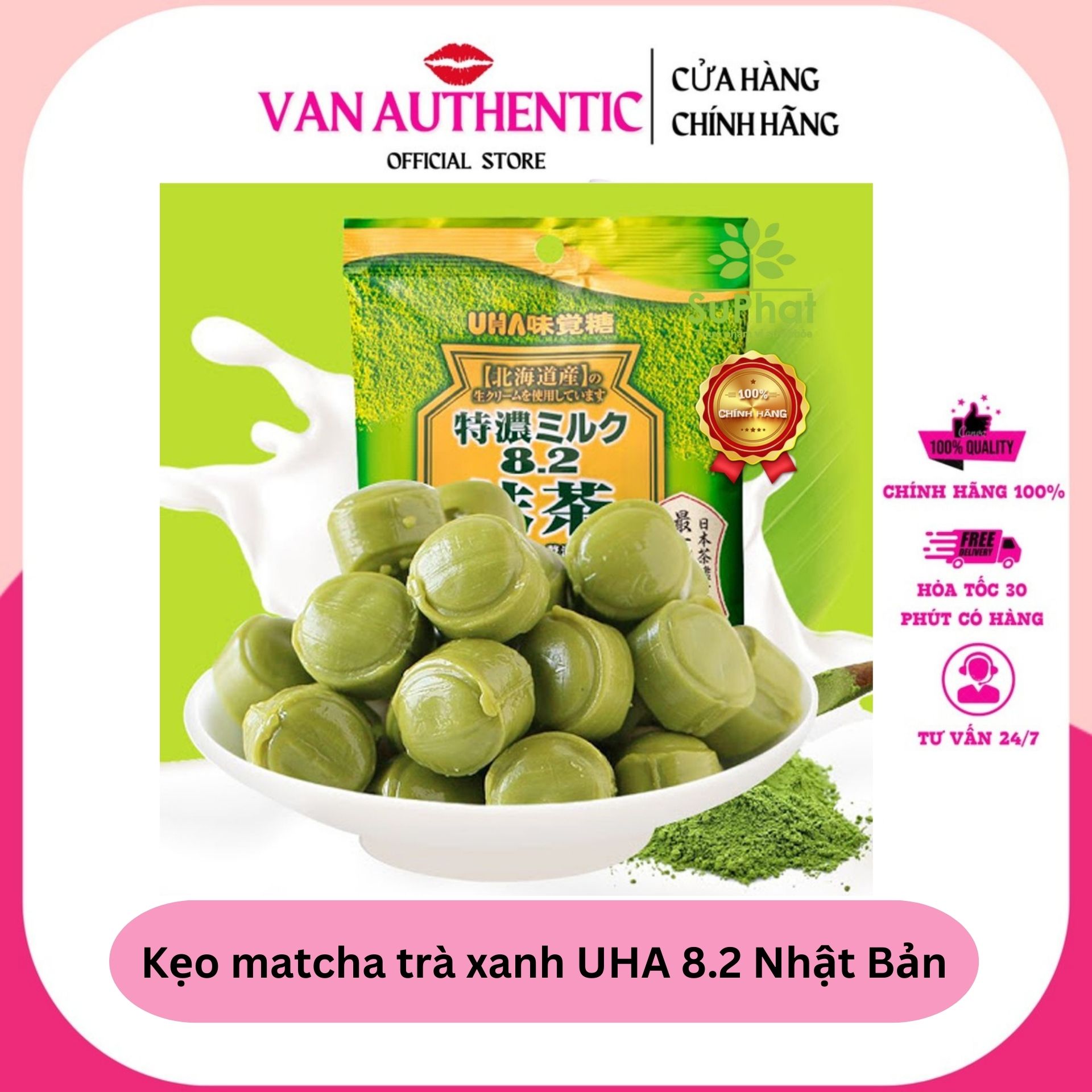 Kẹo UHA matcha milk vị sữa trà xanh Nhật Bản 58g