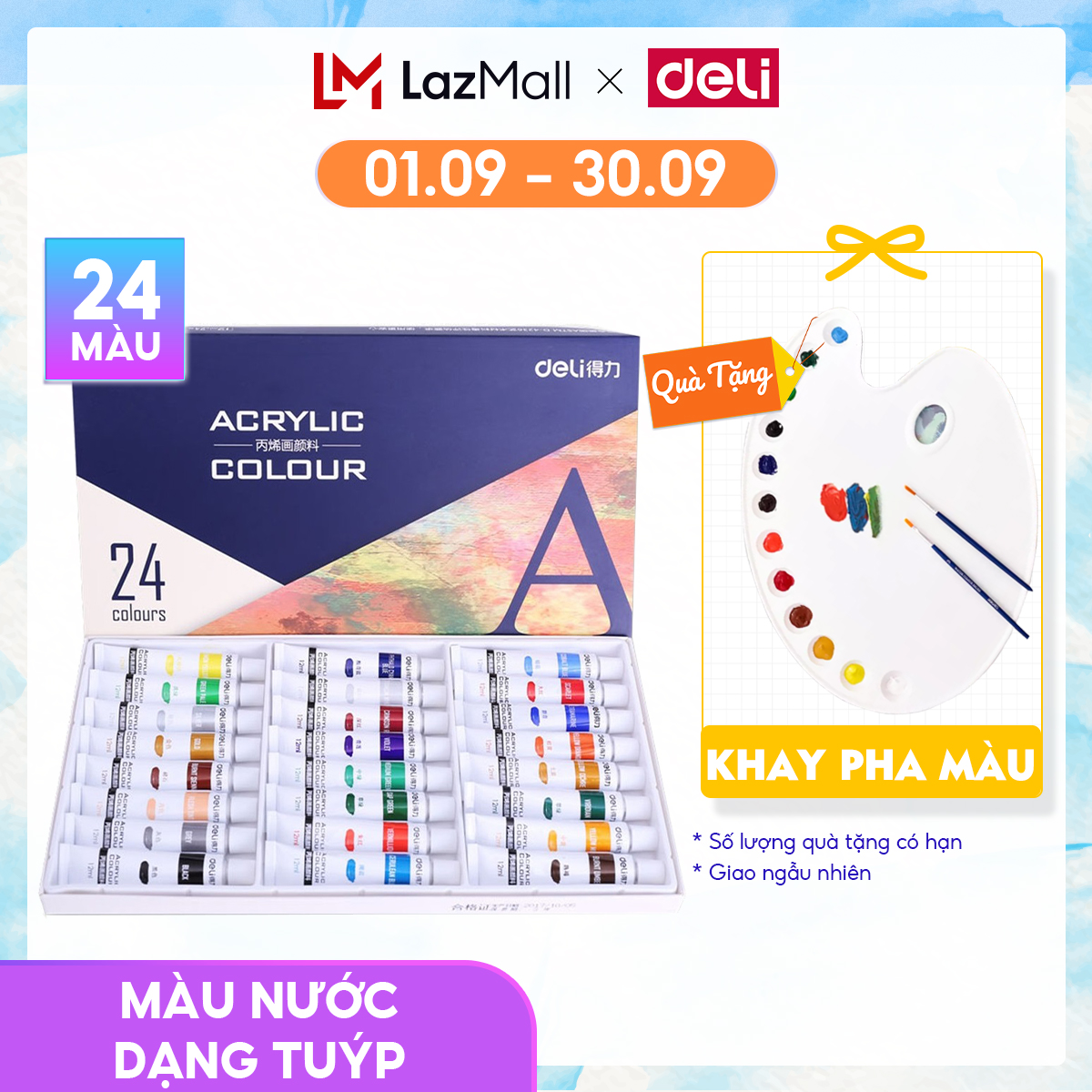 Màu Acrylic Chuyên Nghiệp DELI 12/ 24 Màu - 73856/73858