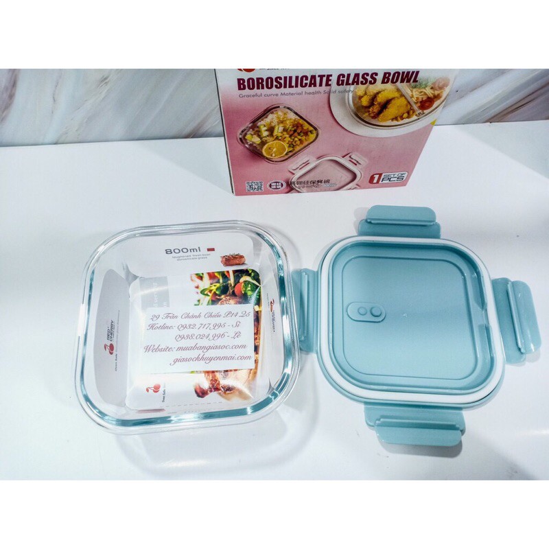 hộp thủy tinh đựng cơm Red cherry phong cách Hàn Quốc, bát thủy tinh chịu nhiệt có nắp đậy,hộp thủy tinh đựng cơm Red cherry siêu đẹp dung tích 320ml