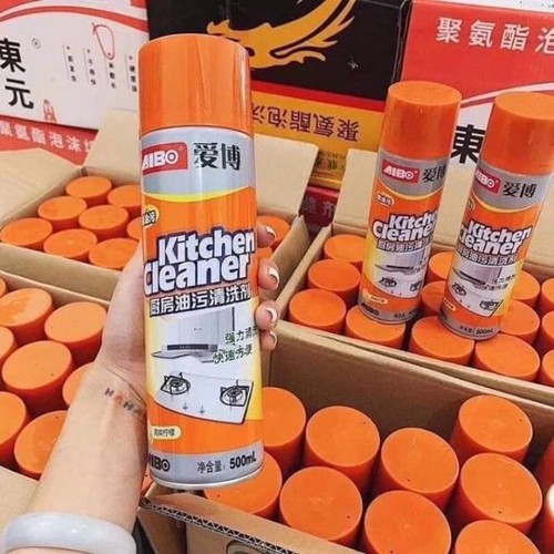 Chai xịt tẩy đa năng nhà bếp Kitchen Cleaner 500ml ( mẫu mới 2020 màu cam) - Nước tẩy nhà bếp tẩy sạch vết bẩn, ố, vết dầu mỡ bám trên tường, sàn nhà, bếp ga..