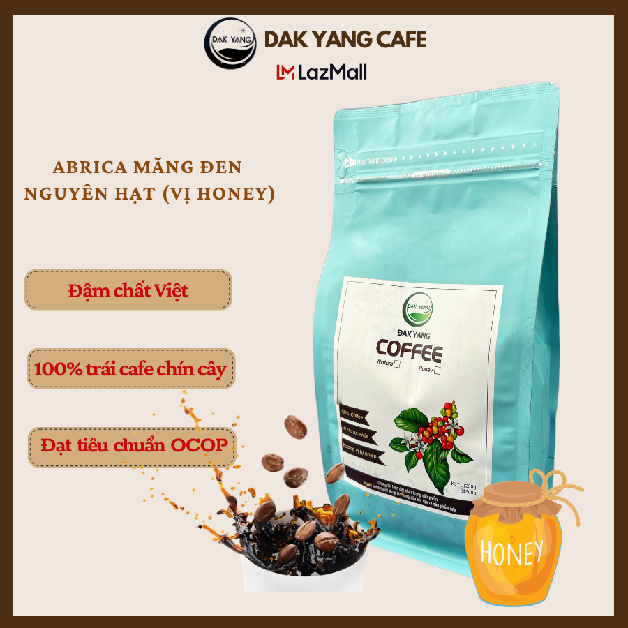 Cà phê Arabica Măng Đen hạt - Honey 500g ĐẮK YANG CAFE
