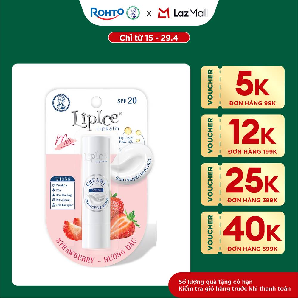 Son dưỡng môi không màu chuyển kem mịn LipIce Creamy 3.3g