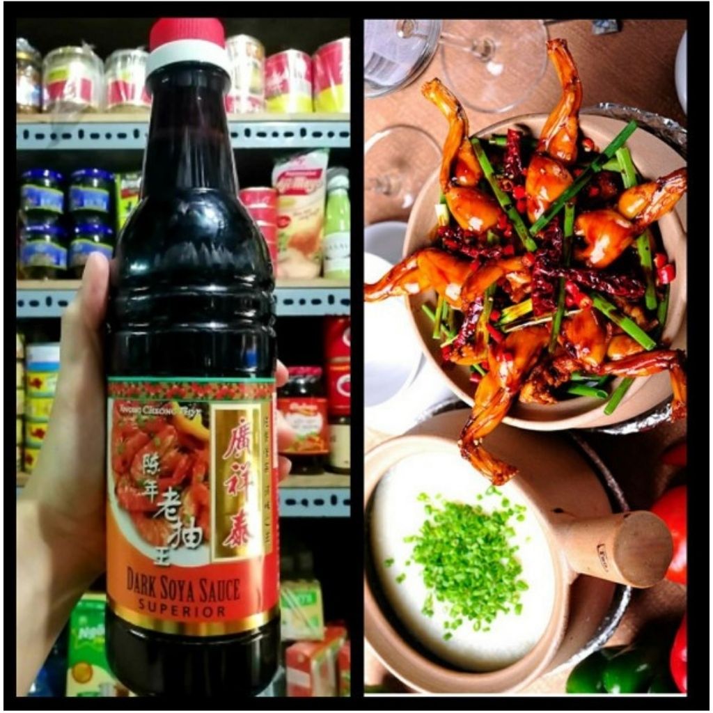 Hắc Xì Dầu Ngọt Singapore Đậm Đặc Kwong Cheong Thye 640ml/ Dark Soya Sauce Superior/ Cháo Ếch Singapore