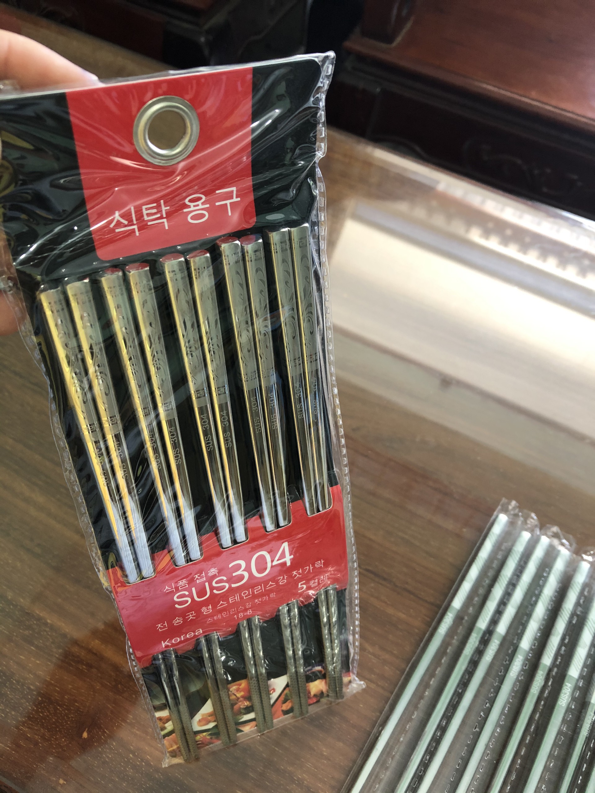 Bộ 10 đôi đũa Inox 304 cao cấp tiện dụng nhập đầu vuông Korea 24cm Inoxthanhhuyen Hcm