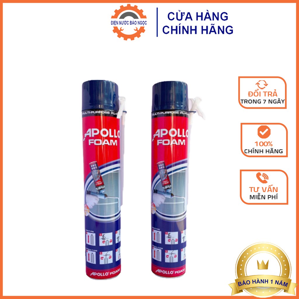 Keo bọt nở Apollo Foam siêu dính, Keo bọt trương nở siêu bền bỉ, Hàng Chính Hãng