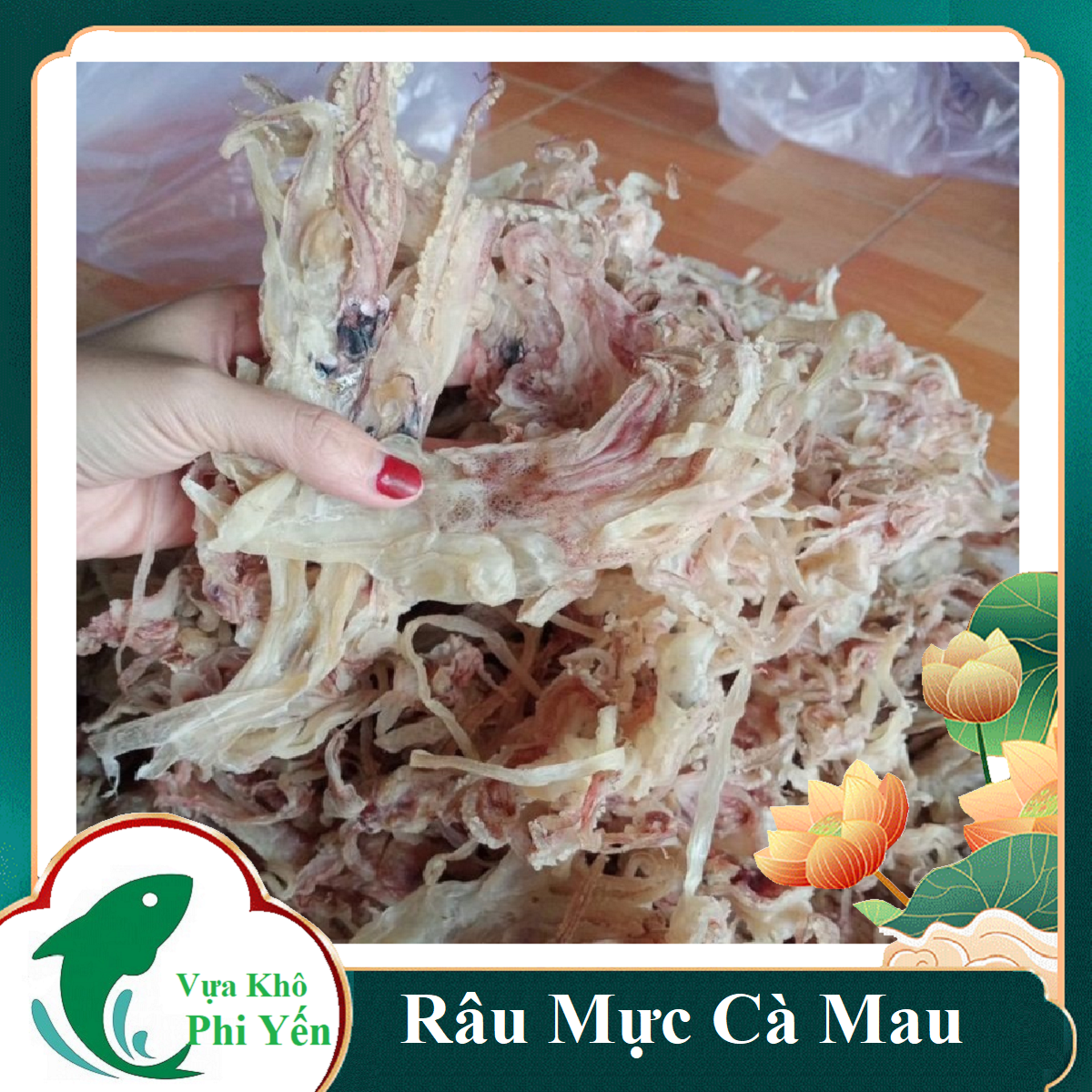 Râu mực khô được làm từ những con mực tươi rói- Râu mực khô