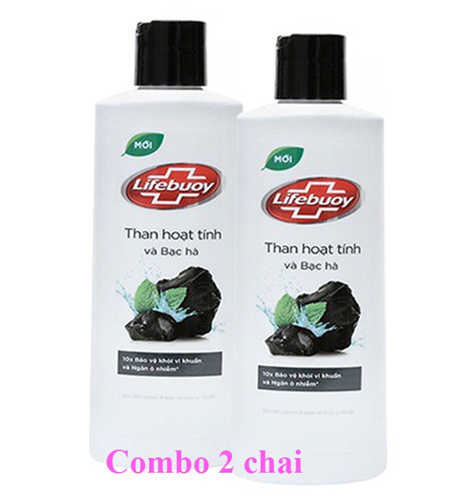 [SALE SẬP SÀN] COMBO 2 CHAI Sữa tắm Lifebuoy Than tre bạc hà Diệt khuẩn,kiềm nhờn,ngăn ngừa mụn,trắng da [200g]