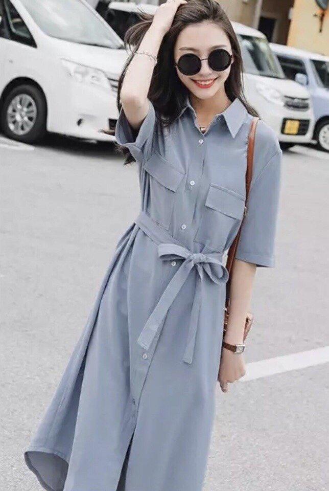 Đầm sm xanh túi hộp