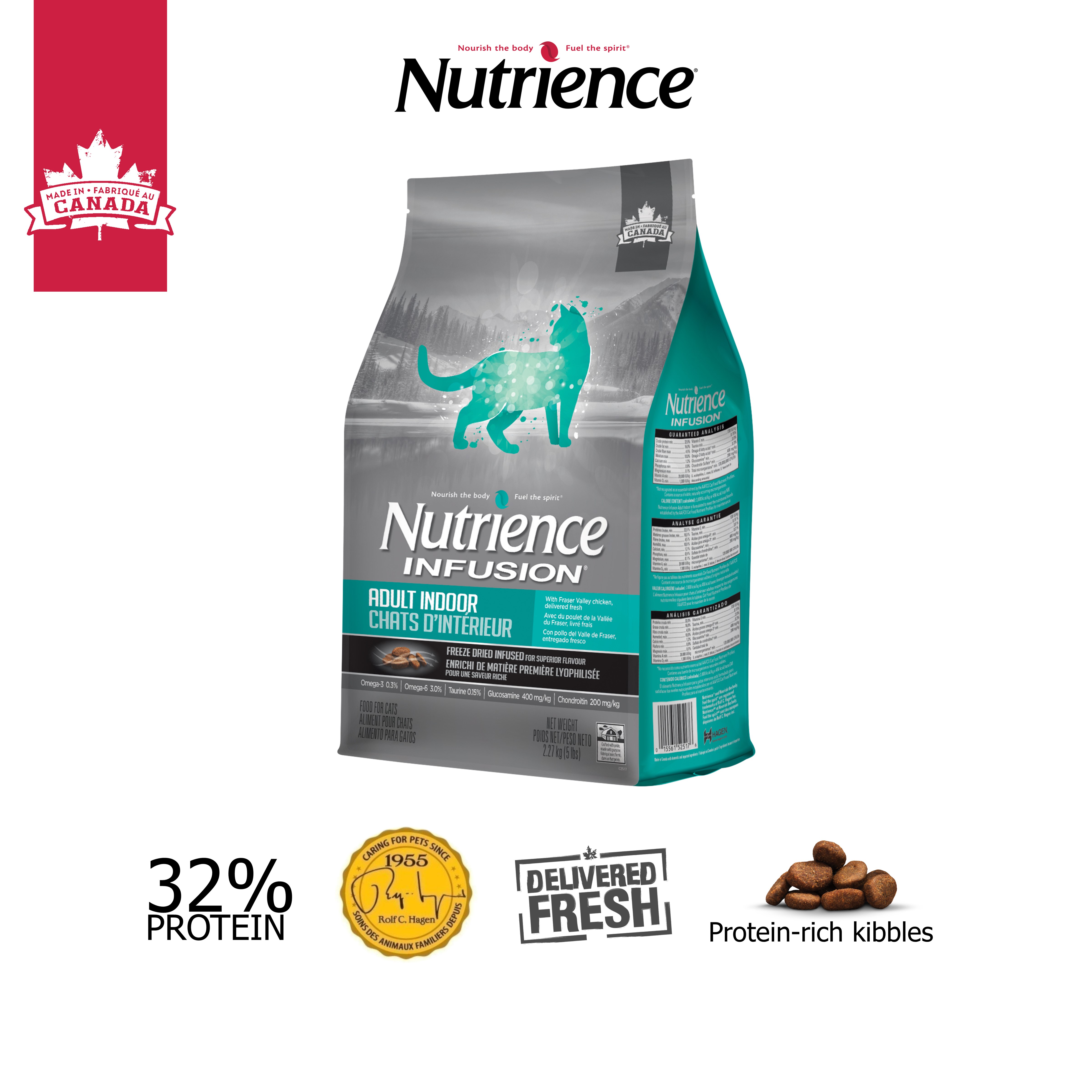 Thức ăn cho mèo Nutrience Infusion Adult Indoor cho mèo trưởng thành - thịt gà và rau củ trái cây tự nhiên