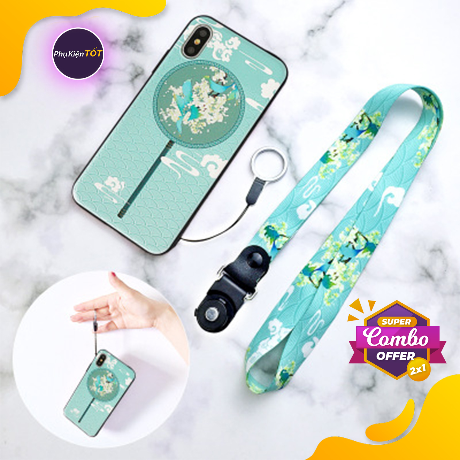 [HCM]Dây Đeo Treo Điện Thoại Thẻ ID Thẻ Xe Thẻ Học Sinh Phong Cách Cổ Trang Hiện Đại Dây Vải Bền Bỉ Strap Vải