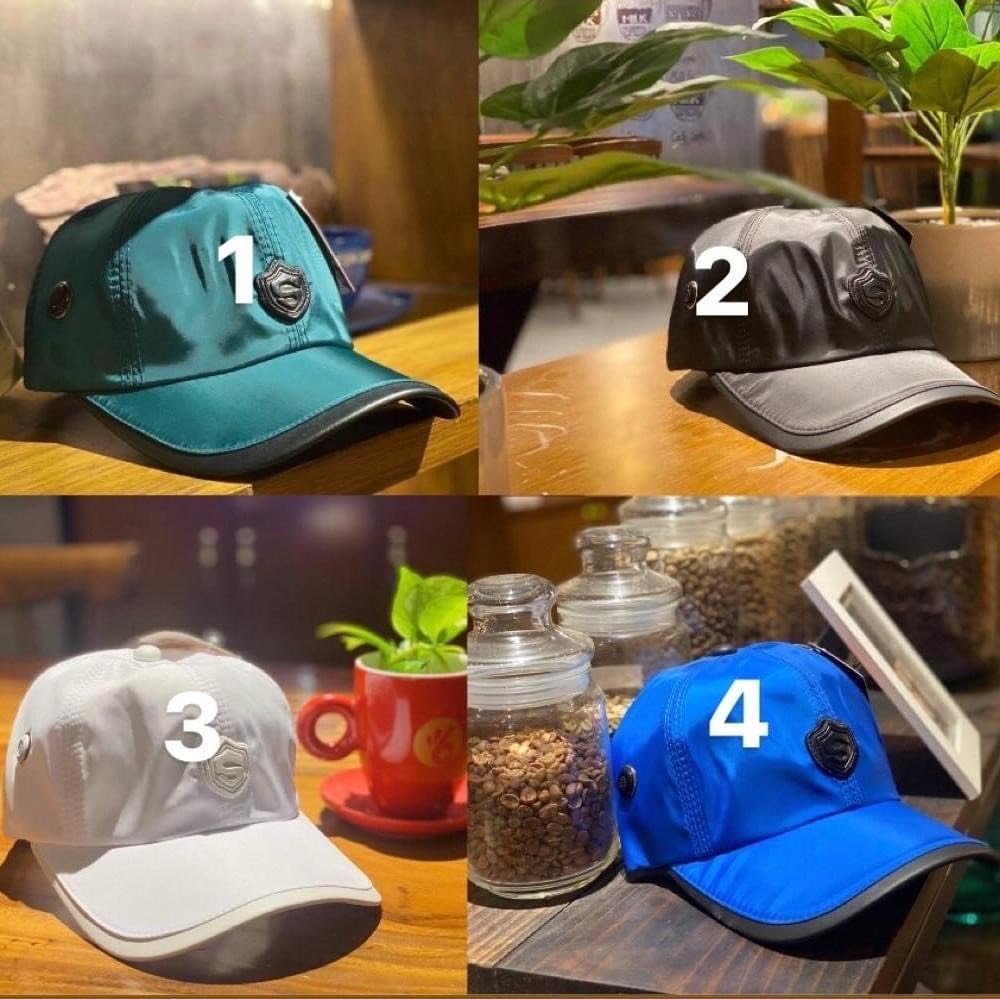 Nón chữ s ( trắng , đen , xanh lam , xanh dương )