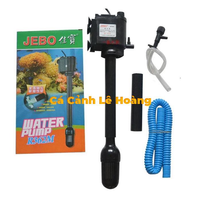 MÁY BƠM NƯỚC BỂ CÁ HỒ CÁ CHÌM ĐẦU LỌC JEBO R362M CÔNG SUẤT 10W ĐẨY CAO 0.6M
