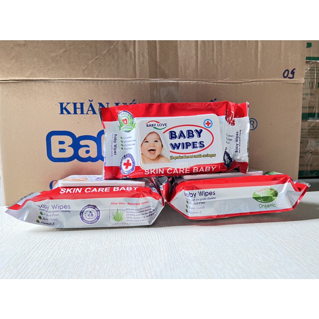 Khăn ướt, giấy ướt Baby Wipe Thiên Phúc 100 tờ không mùi Chính Hãng