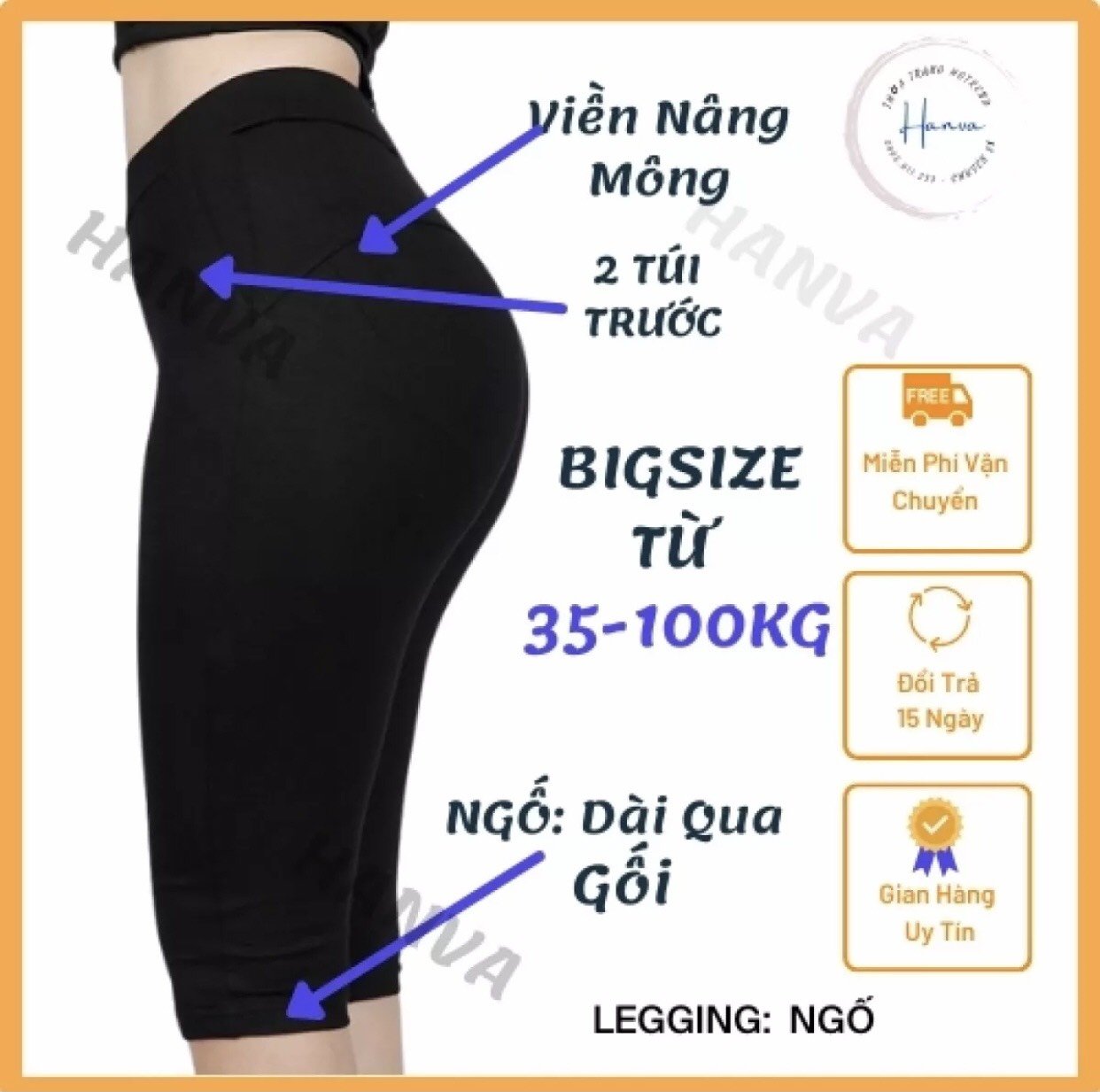 Quần lửng nữ,Quần Legging lửng chất liệu thun cotton co giãn tốt size từ 40kg đến 60kg