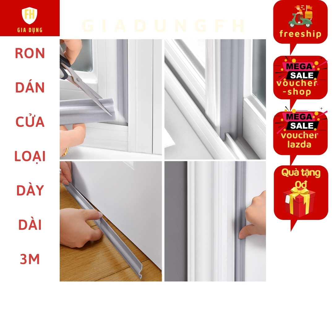 Miếng dán khe cửa cách âm 3M-Ron dán khung cửa gỗ lấp kín khe hở cách âm chống thoát nhiệt bớt ồn-Nẹp xốp khe cửa có keo cách âm chống tiếng ồn chống bụi chống hơi lạnh thất thoát