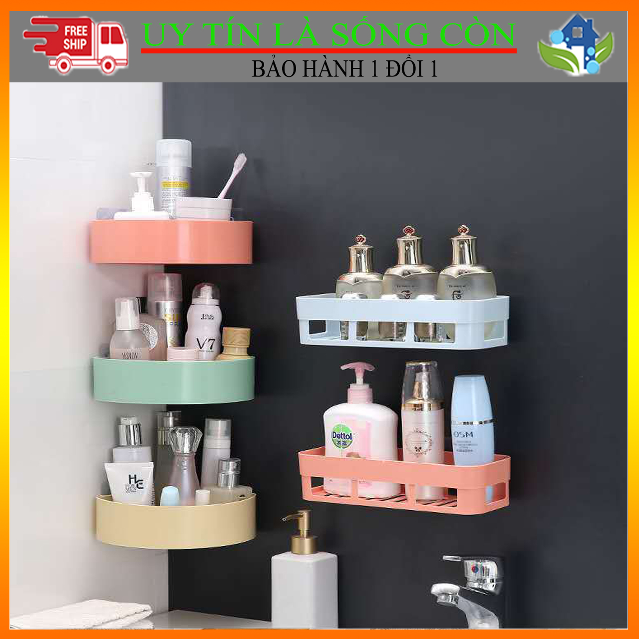 Kệ nhà tắm không khoan không đục dán tường tiện dụng chịu lực 10kg (GIAO MÀU NGẪU NHIÊN) kệ nhà tắm góc, kệ nhà tắm đa năng, kệ nhà tắm thông minh