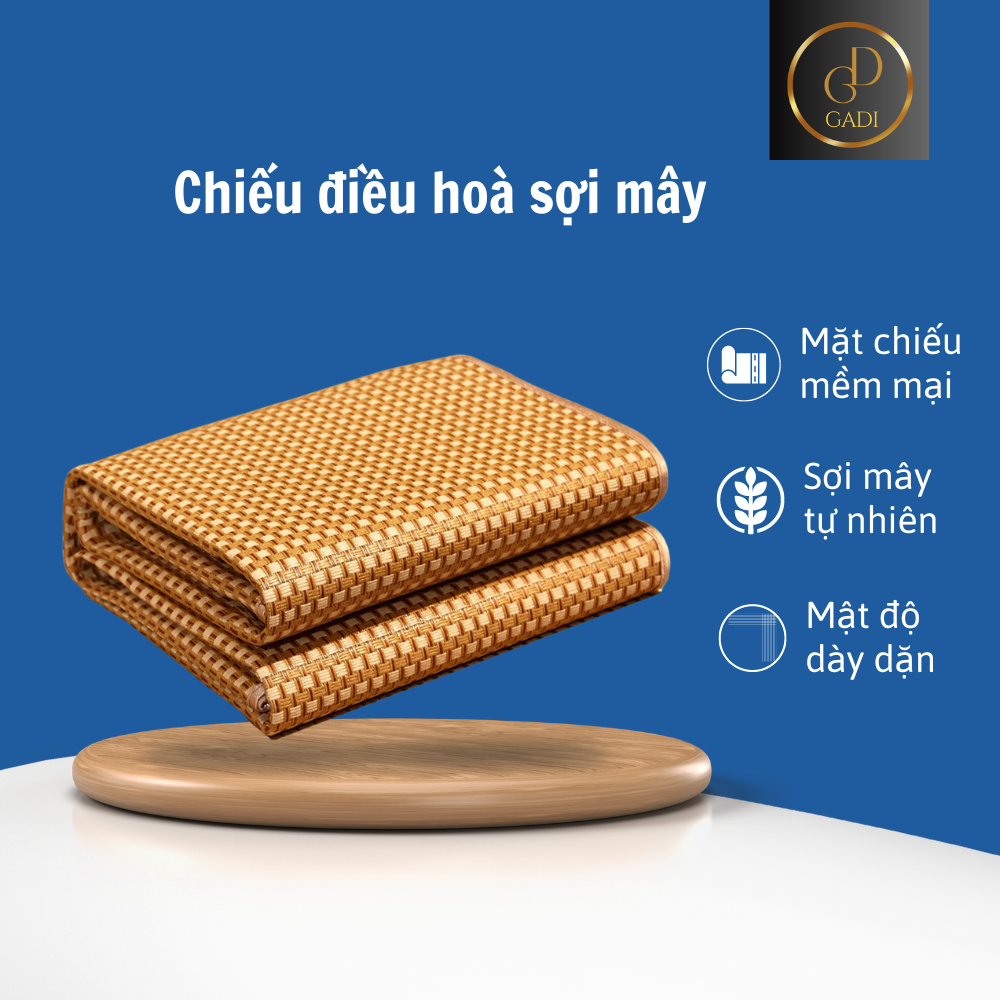 Chiếu điều hòa sợi mây cao cấp đủ mọi kích thước, Chiếu điều hòa viền lụa thoáng mát dễ vệ sinh