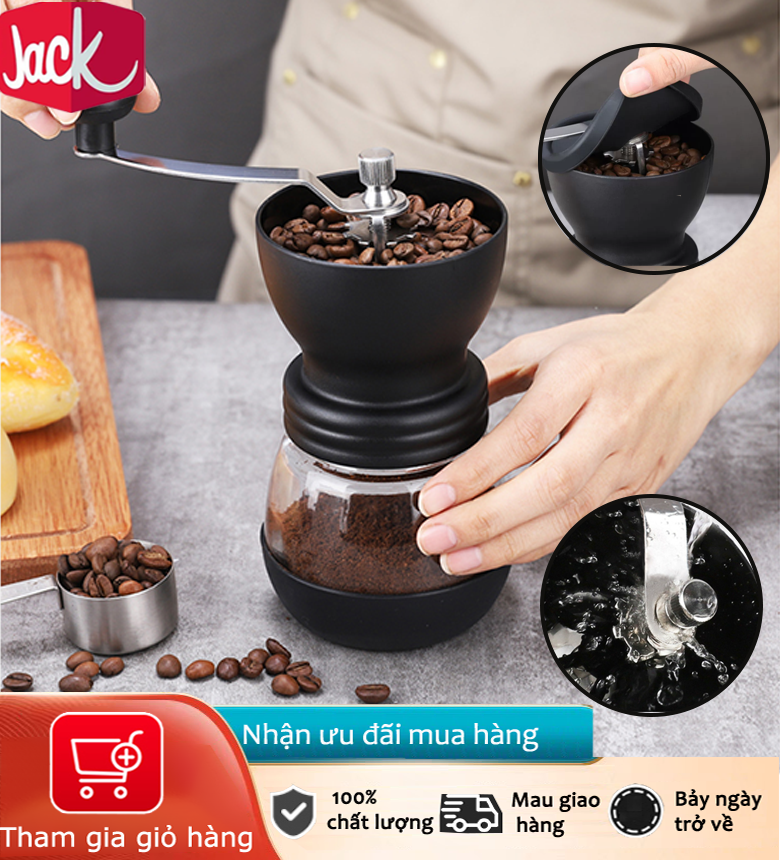 Jack Máy xay cà phê cầm tay cổ điển Dễ dàng mang theo máy xay hạt cà phê