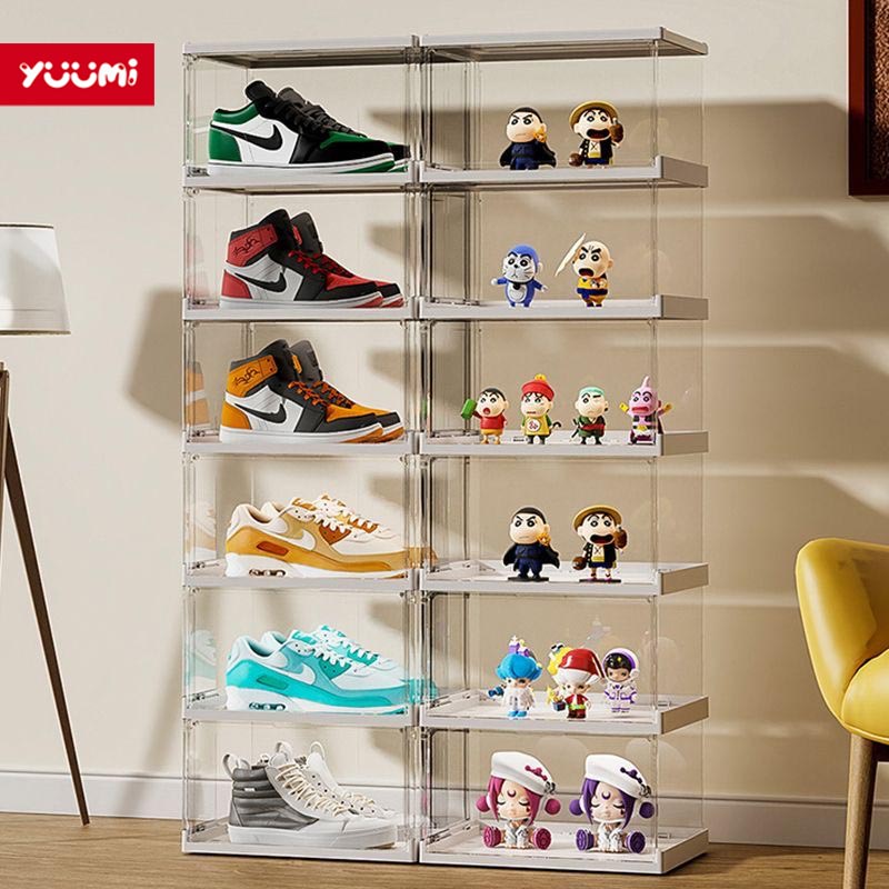 Yuumi  Hộp Đựng Giày Nhựa Trong Suốt【Không Cần Cài Đặt  Hộp giày cao cấp trong suốt dung tích lớn 3 tầng/6 tầng