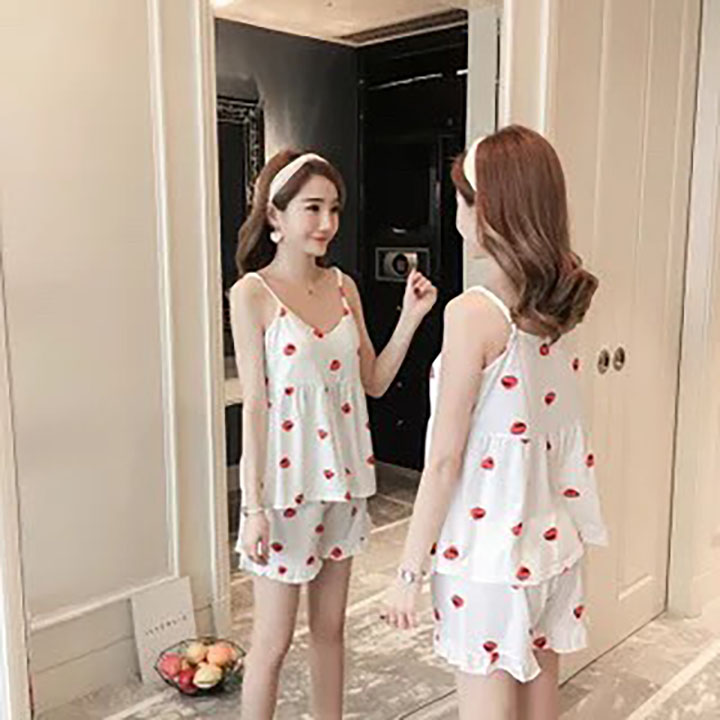 Bộ ngủ 2 dây quả dâu - bộ ngủ 2 dây hàng quảng châu