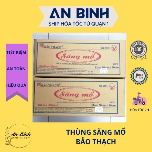 Thùng săng mổ bảo thạch | săng mổ 50x50 tiệt trùng từng cái
