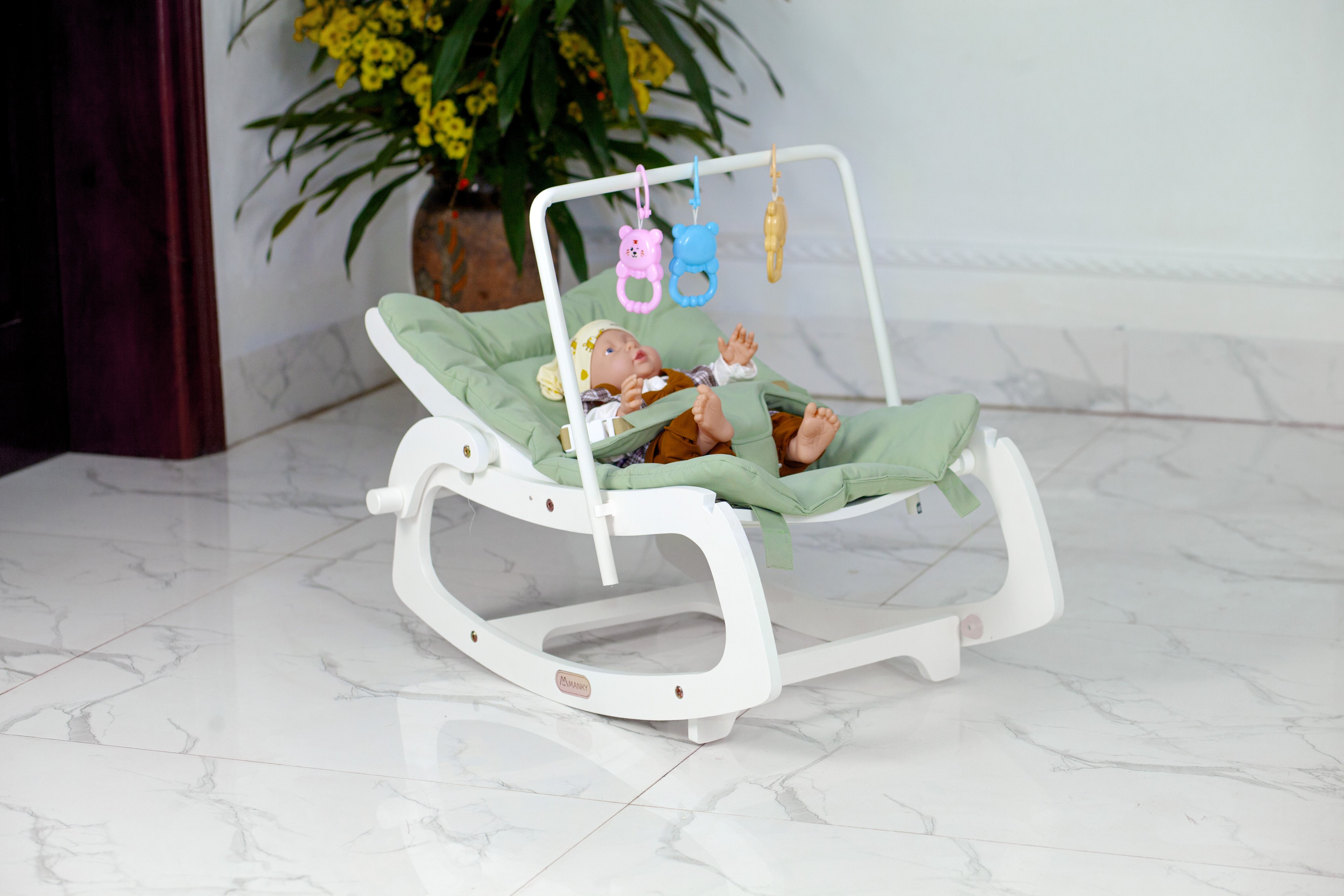 Ghế  bập bênh đa năng Mankykid 2024-dùng cho bé từ sơ sinh đến 7 tuổi