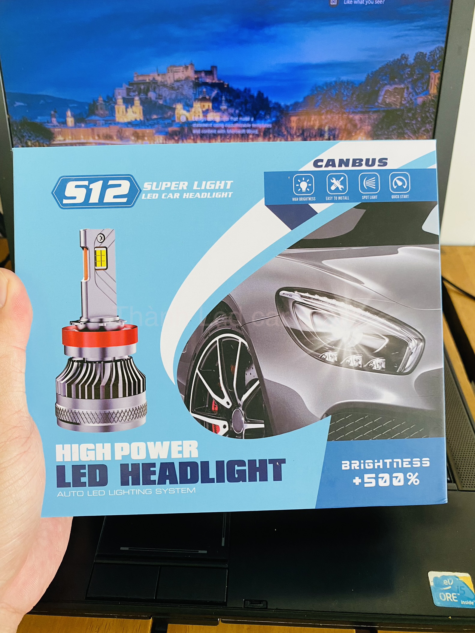 Đèn pha led h4 s12 super light 75w 28000lm hiệu suất cao - chính hãng