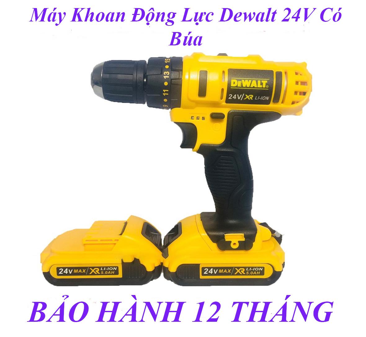 Máy Khoan Động Lực Dewalt Dùng Pin 24V Chức Năng Khoan, Bắn Vít Và Có Búa