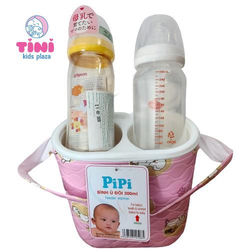 Bình ủ đôi pipi giữ nhiệt bình sữa cổ hẹp và cổ rộng cho bé - tini kids plaza