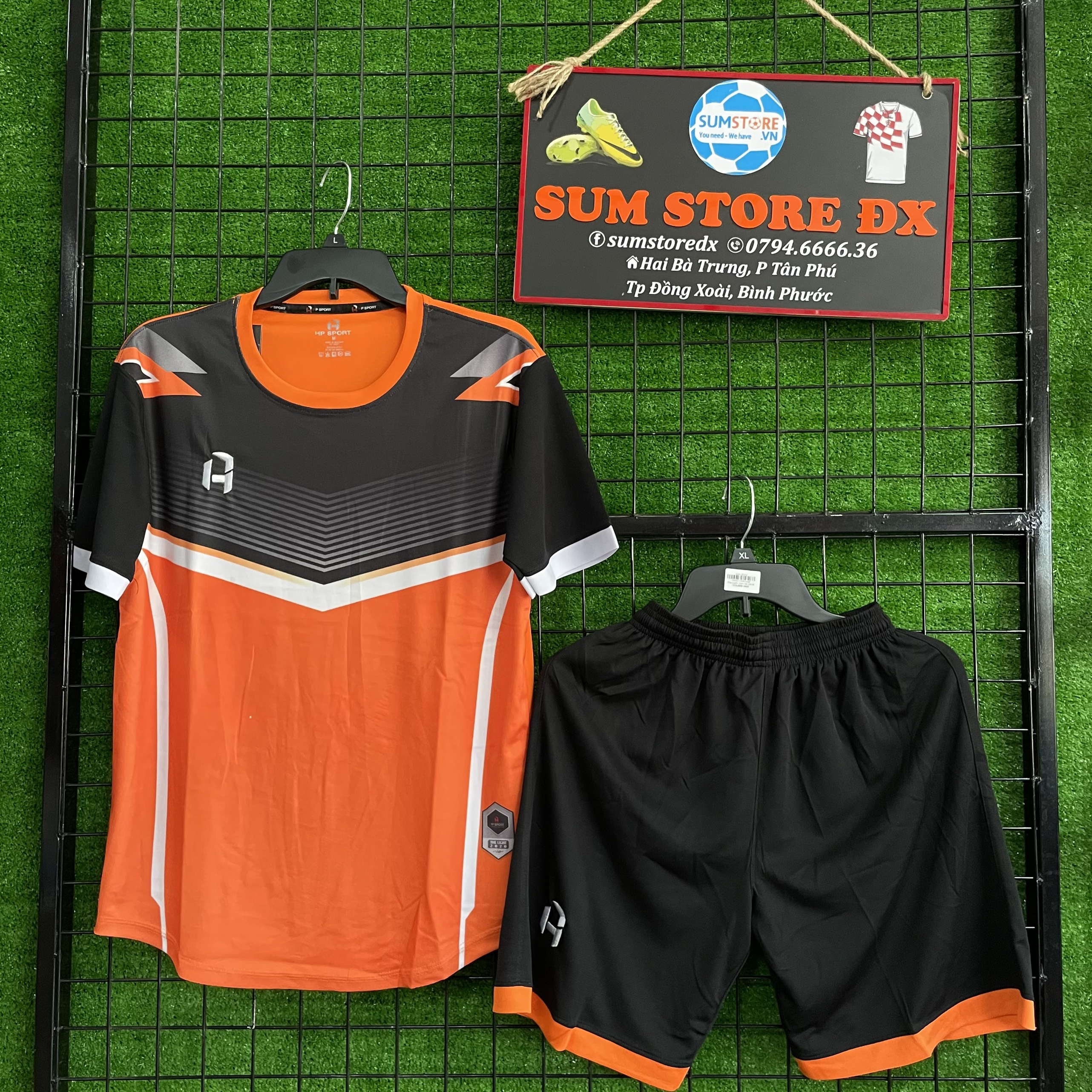 Đồ Đá Banh Không Logo Vải Mè The Light Cam Mè HP–Áo Bóng Đá 2021-Đồ Thể Thao Đẹp