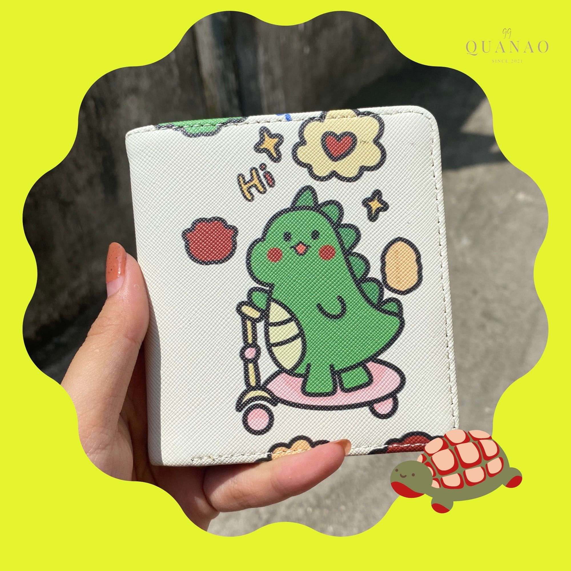 Ví cầm tay cute khủng long gấu xinh