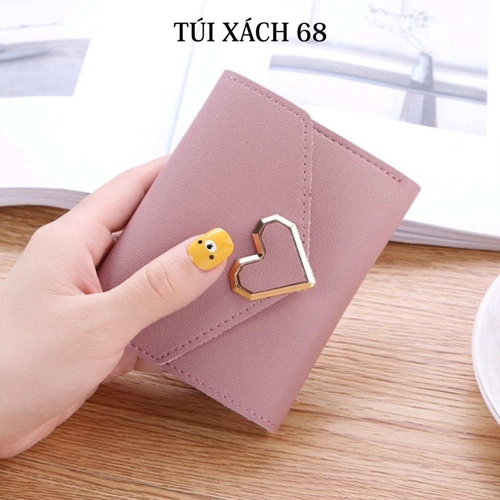 Ví Nữ Ngắn Cầm Tay Mini Đẹp Nhỏ Gọn Bỏ Túi Nhiều Ngăn Dễ Thương