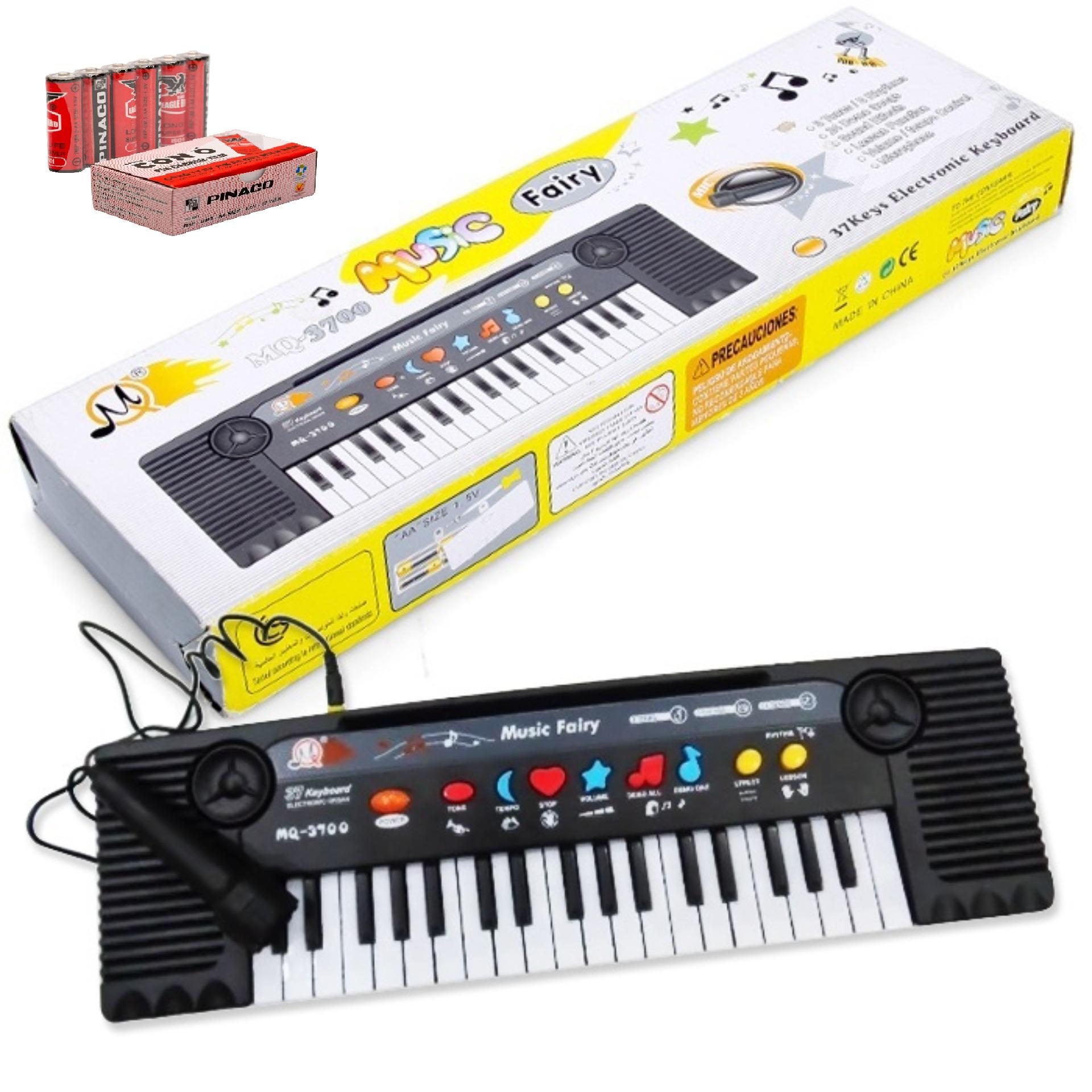 Đàn organ có míc MQ 3700, xinh xắn, 37 phím đàn cho bé thỏa thích ca hát, kèm mic