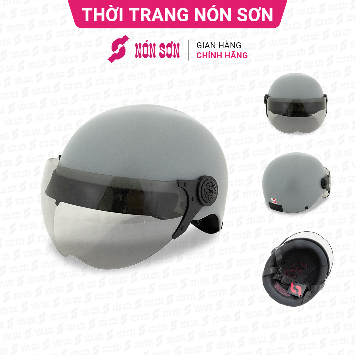 Mũ bảo hiểm nửa đầu có kính chính hãng NÓN SƠN KT-XM179