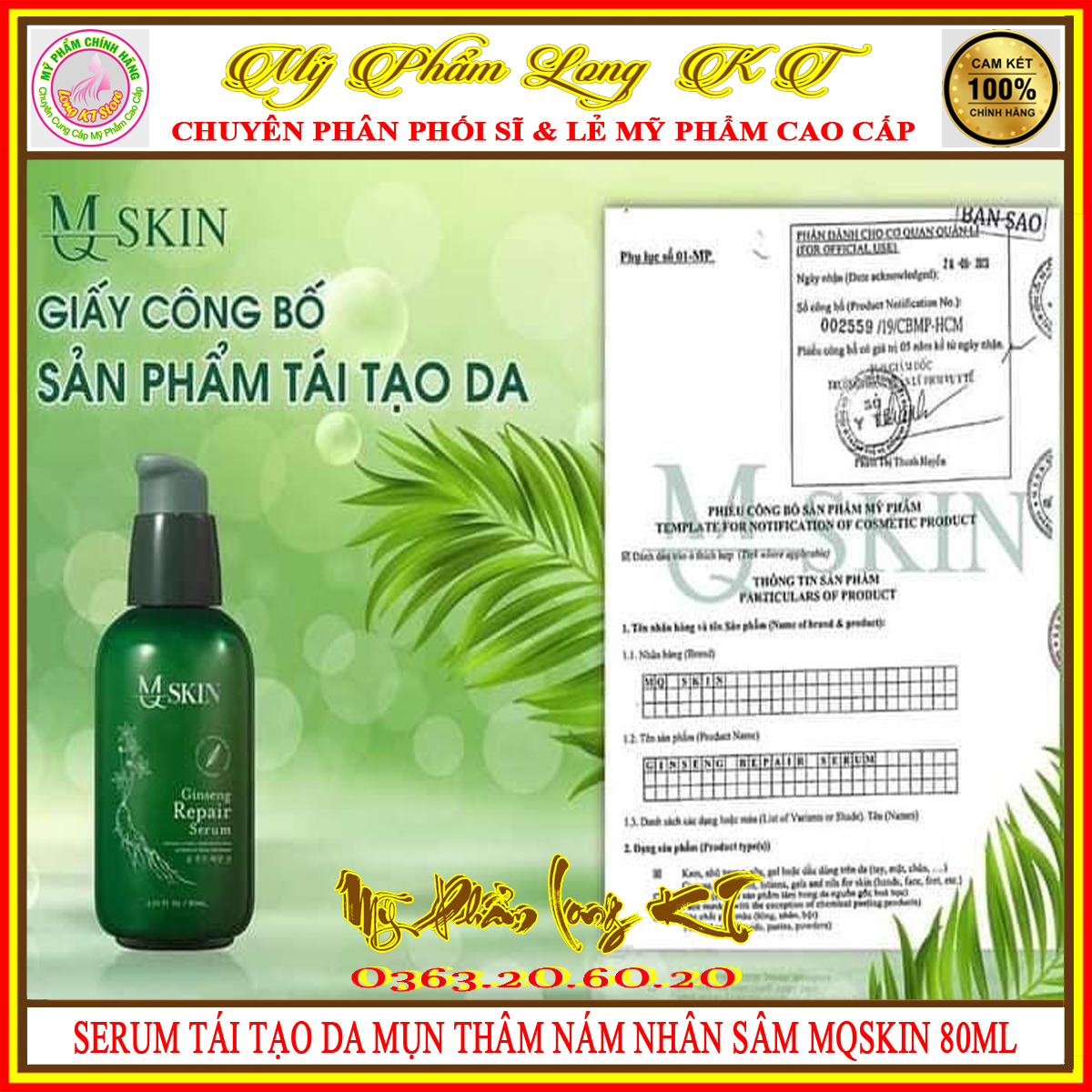 [Chính Hãng] Serum Nhân Sâm Thay Da MQ Skin 80ml - Mỹ phẩm MQSKIN