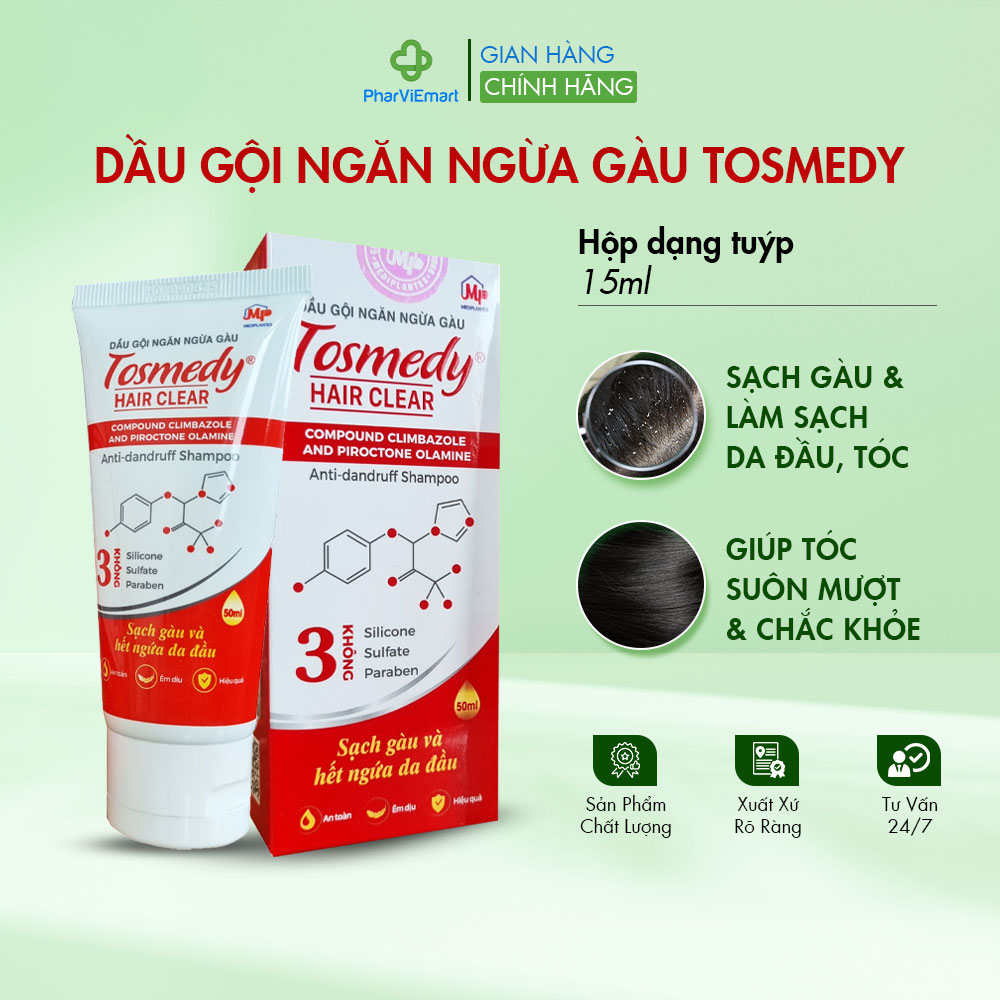 Dầu Gội TOSMEDY Ngăn Ngừa Gàu, Sạch Nấm Da Đầu ( Tuýp/50ml )