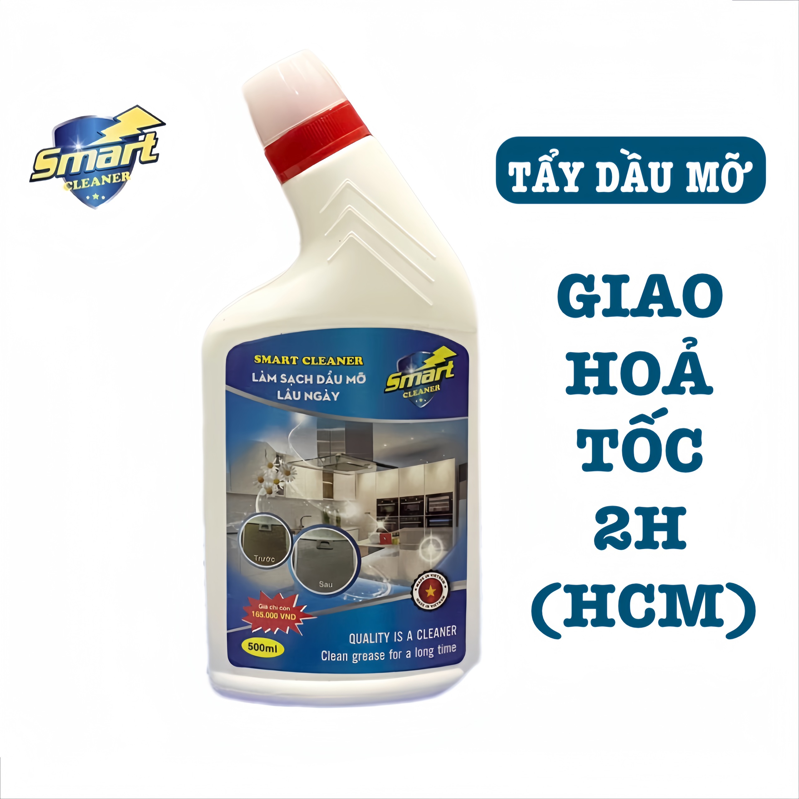 Nước Tẩy Rửa Dầu Mỡ Lâu Ngày SMART Cleaner Làm Sạch Trong 5 Phút Không Cần Cọ Rửa