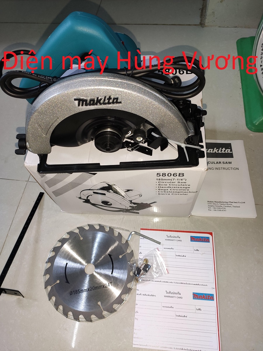 Máy cưa đĩa Makita 5806B, Made in Thái Lan ,đường kính đĩa 185mm, 1050W, dây đồng, cưa thẳng hoặc nghiêng 45 độ.