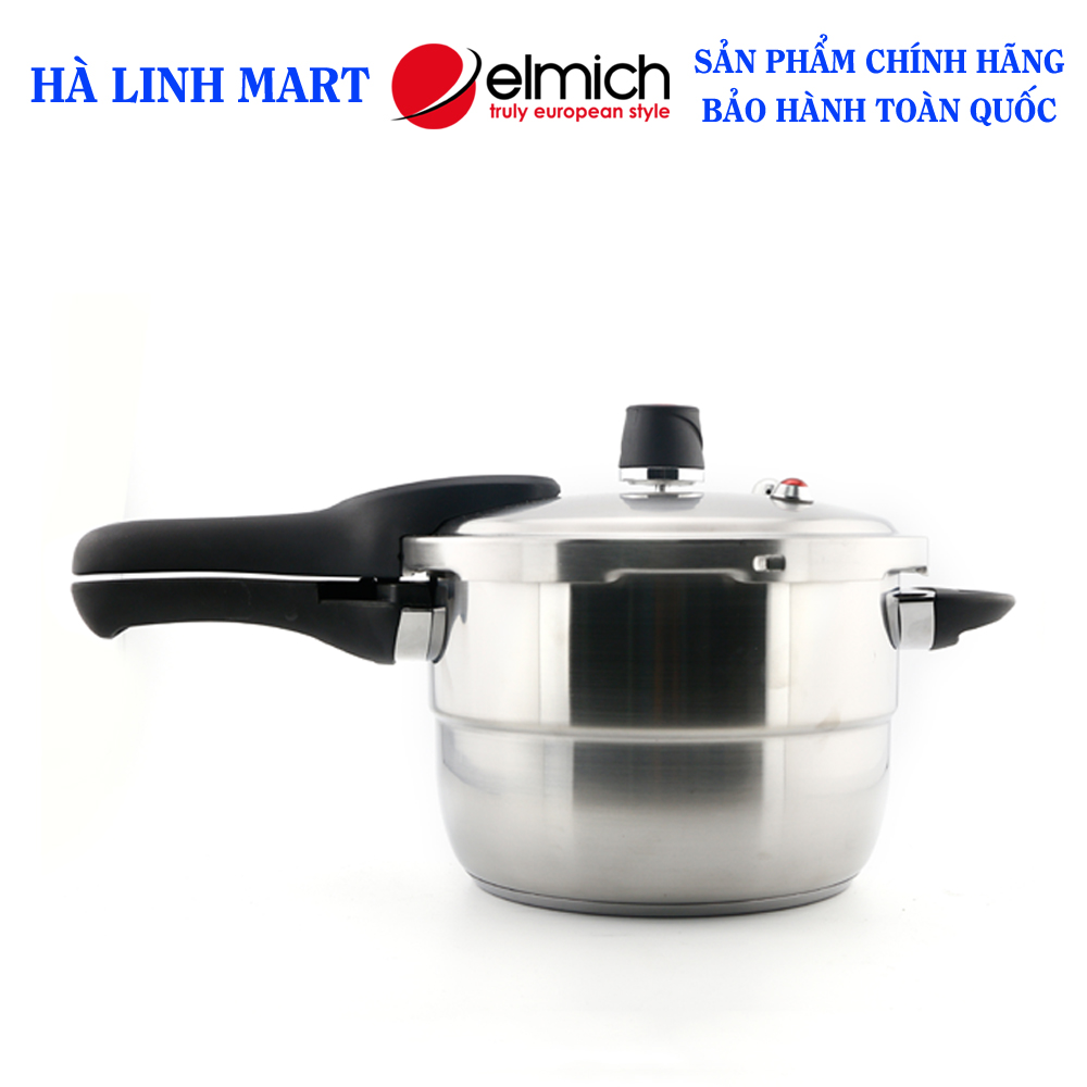 Nồi áp suất inox 304 elmich 22cm 5.5l el3371 - nồi inox dùng bếp từ - nồi inox đáy từ - bảo hành 25 tháng