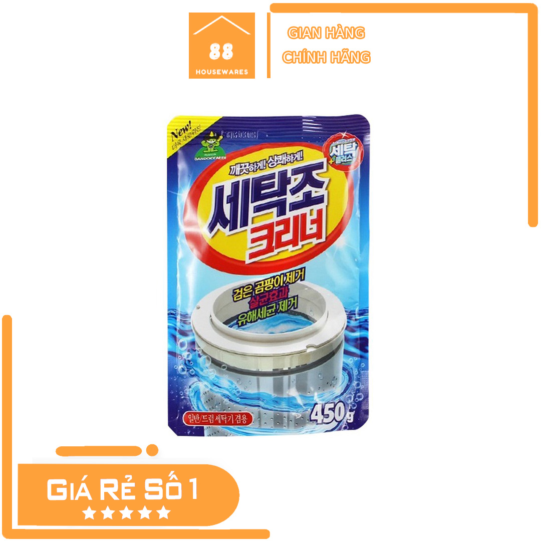 Combo 2 Gói Bột tẩy lồng máy giặt ngang và đứng siêu sạch Hàn Quốc 450gram
