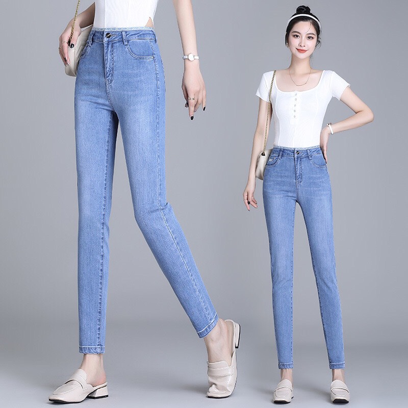Quần jeans nữ lưng cao skinny co giãn,quần bò nữ skinny ôm chân tôn dáng