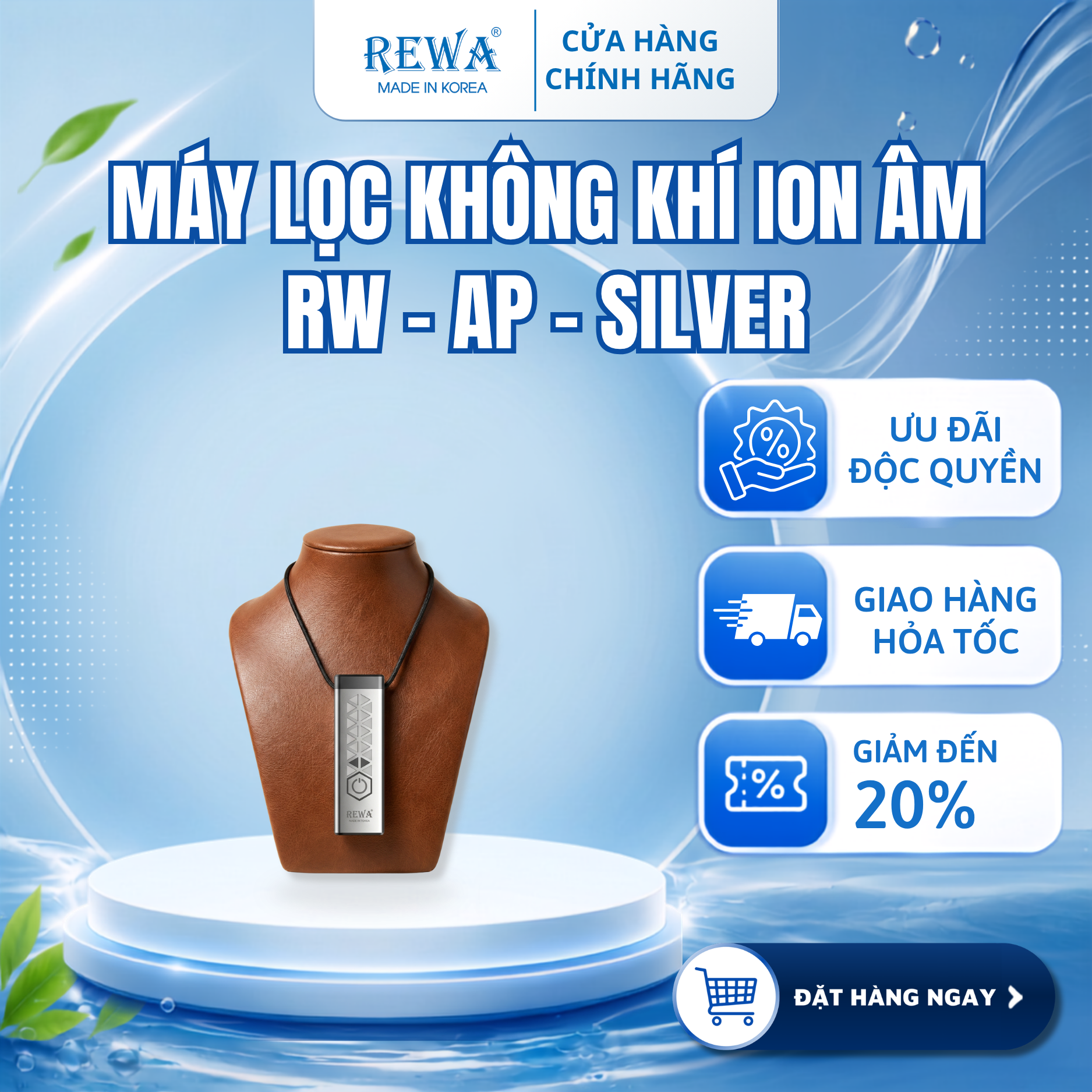 Korean Personal Negative Ion Air Purifier Giá 3,798,100 Đồng*Miễn phí vận chuyển