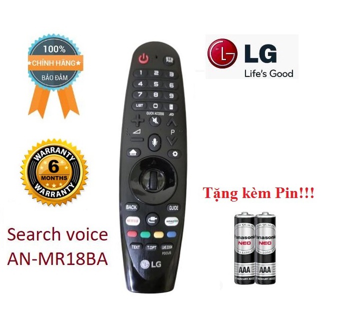 Remote điều khiển tv lg an-mr18ba giọng nói 2017,2018- hàng mới chính hãng 100%+ tặng kèm pin