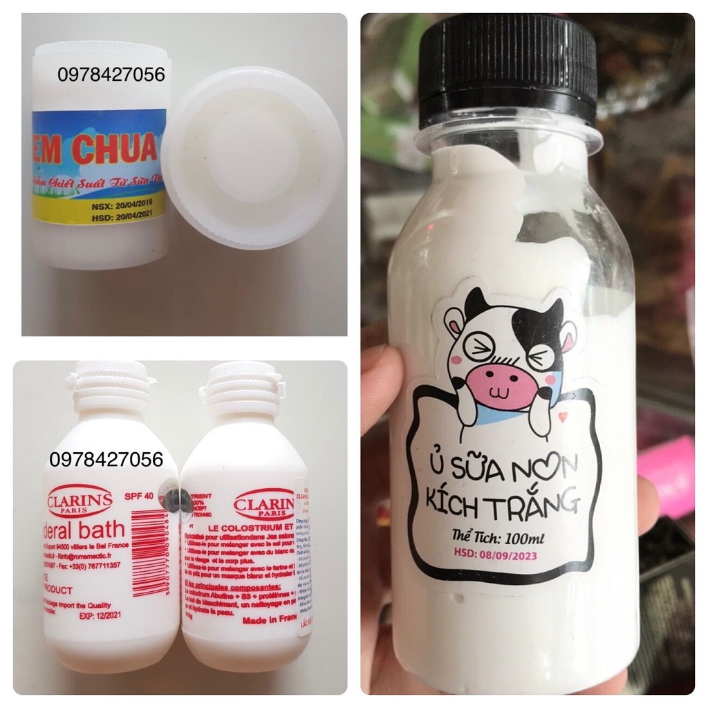Lẻ 1 hộp kem chua - kích trắng sữa non pháp - ủ sữa non con bò