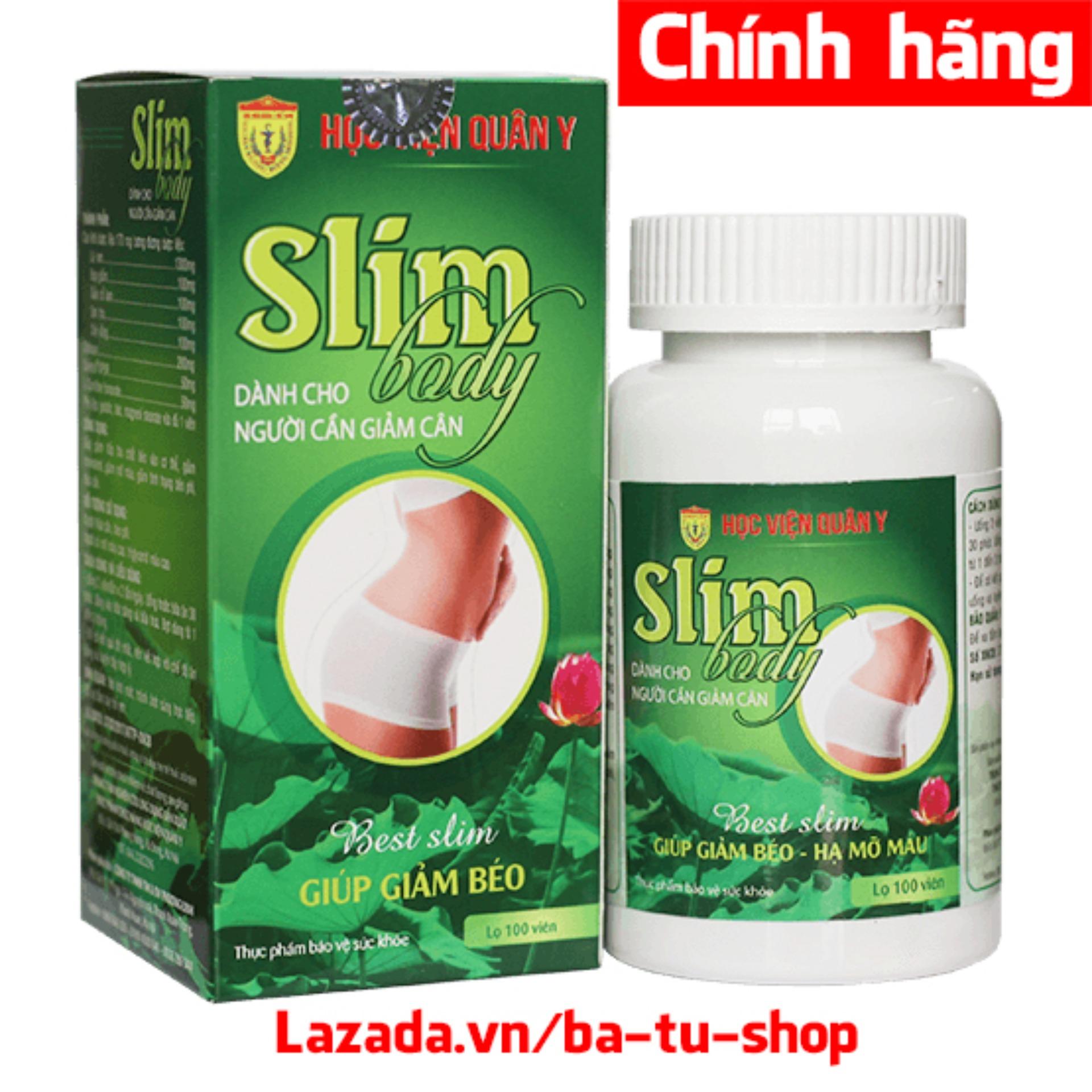 Bộ 2 Viên Giảm cân, giảm béo Slim Body Học Viện Quân Y (100 viên x2)