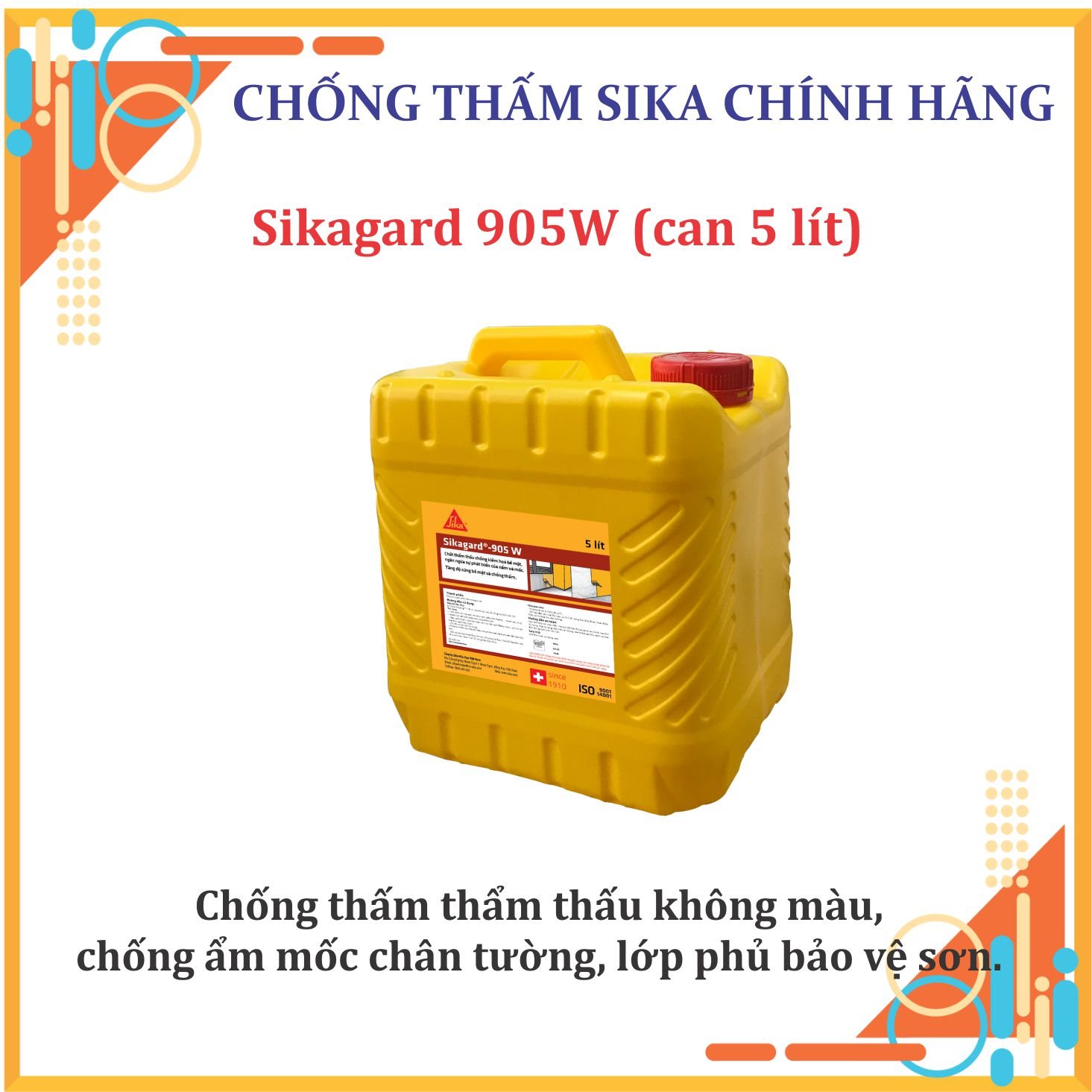 Sika - Màng lỏng chống thấm trong suốt, chống ố, chống rêu mốc, thẩm thấu nhanh Sikagard 905W