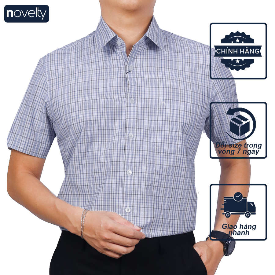 Áo sơ mi nam ngắn tay novelty regular fit nsmmclmtcr230765n