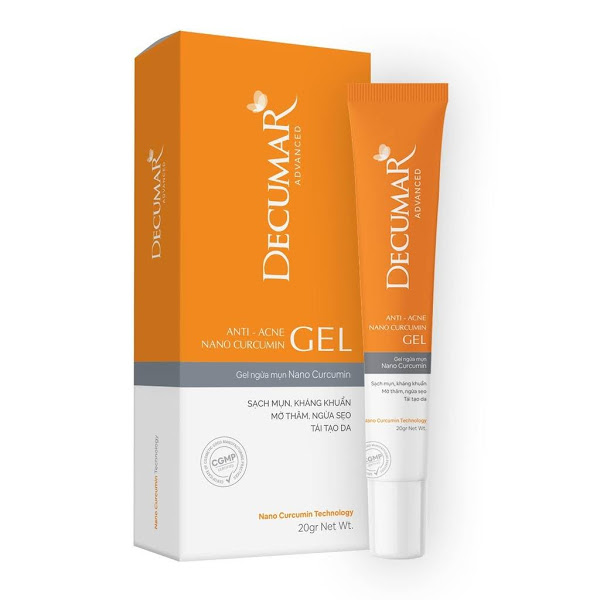 Gel Ngừa mụn Nano Curcumin Decumar (CVI) (Tu&yacute;p 20 gram) [Ch&iacute;nh H&atilde;ng]